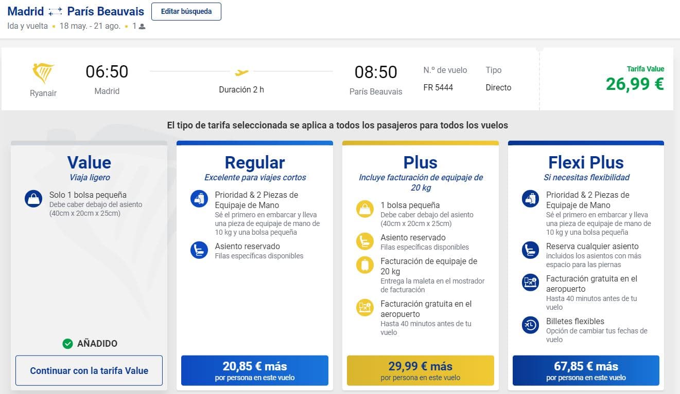Comprar billetes de vuelos en Ryanair 
