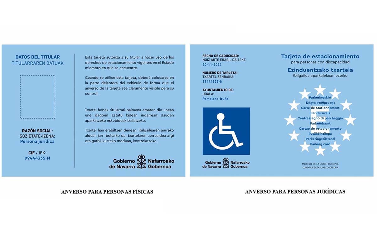 tarjeta estacionamiento discapacidad Navarra