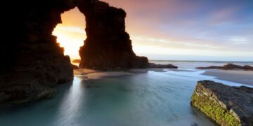 Playa situada en la costa de Galicia