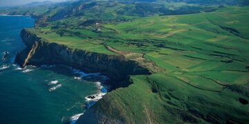 Vistas áreas de parte de la costa de Cantabria