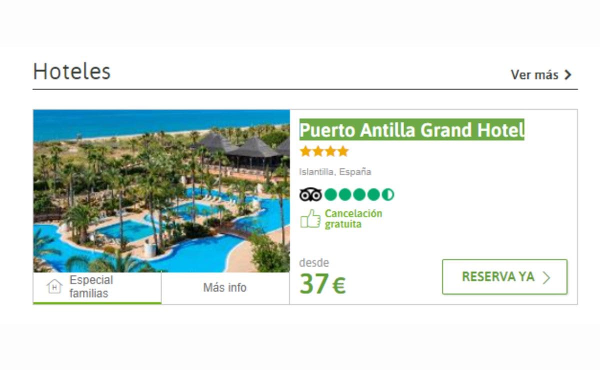 Oferta de Viajes El Corte Ingles para el Puerto Antilla Grand Hotel