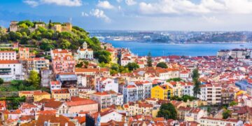 Vista aérea de Lisboa, capital de Portugal