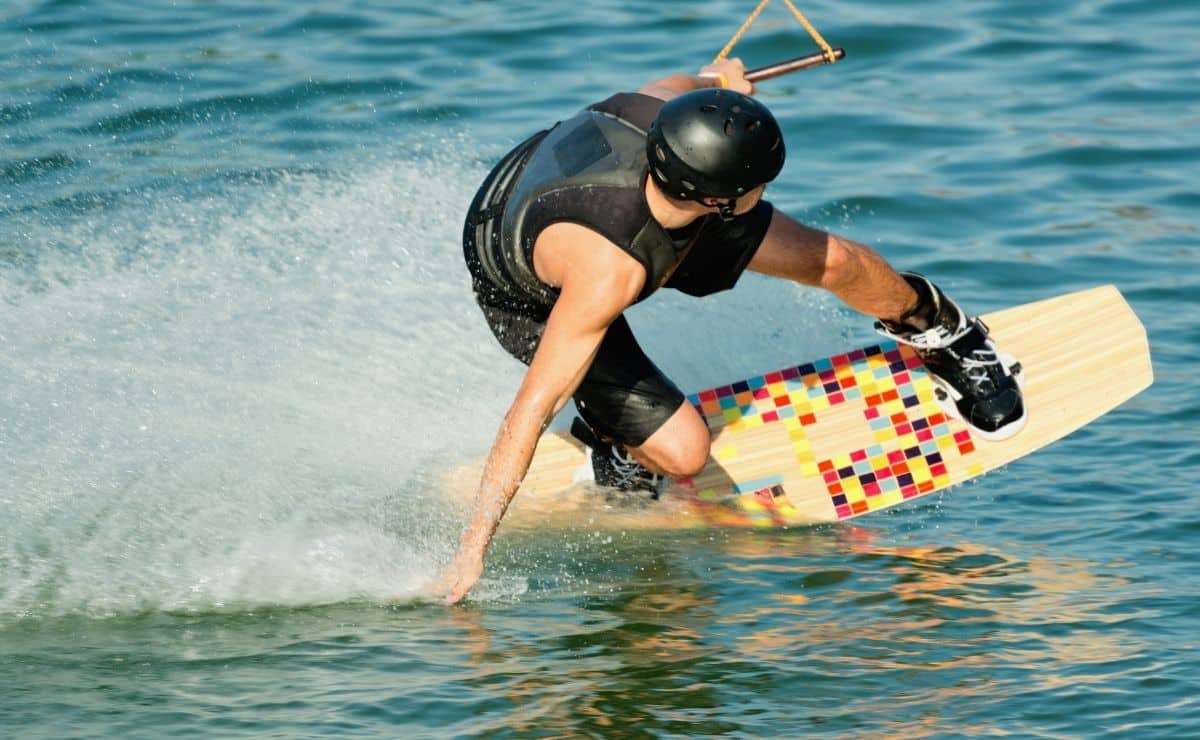 wake board surf agua verano vídeo viral perro labrador