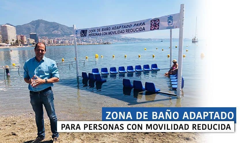 La playa de Fuengirola instala una zona de baño para personas con movilidad reducida