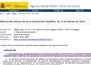 BOE ARTICULO 49 DISMINUIDO POR PERSONA CON DISCAPACIDAD