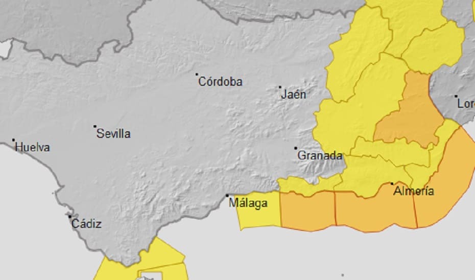 Mapa AEMET / Foto Junta de Andalucía