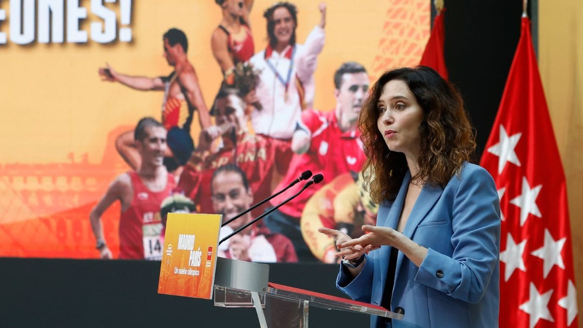 Isabel Díaz Ayuso durante la presentación de los deportistas paralímpicos de la Comunidad de Madrid