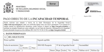 Registro de solicitud de una incapacidad temporal por parte de la Seguridad Social
