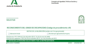 Solicitud de discapacidad de la Junta de Andalucía