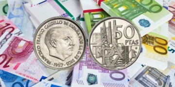 Moneda 50 pesetas por valor de 50.000 euros