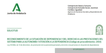 Formulario para solicitar la situación de dependencia en Sevilla