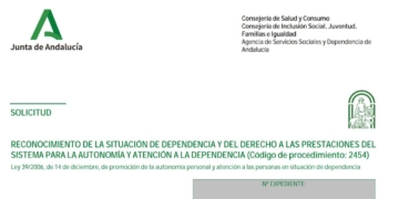Solicitud del reconocimiento de dependencia en Andalucía