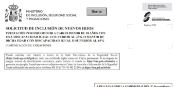 Solicitud de la Seguridad Social para reclamar una prestación económica para personas con discapacidad