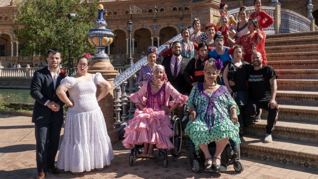 Parte del equipo de Flamenco Inclusivo durante la grabación del videoclip
