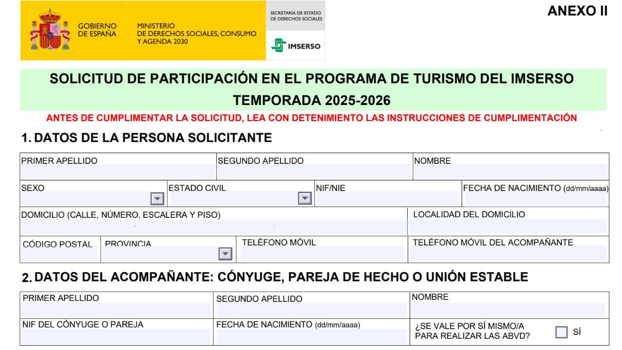El miércoles 23 de julio se cierra el plazo para presentar la solicitud a los viajes del IMSERSO 2025/26