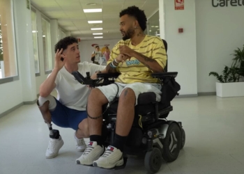 Alberto Boniato y Alan en el Hospital Nacional de Parapléjicos de Toledo