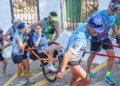 Joaquín haciendo deporte junto a su hija Julia, con discapacidad