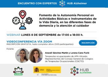 CEAFA tratará el fomento de la autonomía personal en actividades de la vida diaria en personas con demencia