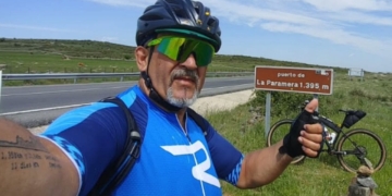 Sergio Cámara, vendedor de la ONCE que ha recorrido España en tres ocasiones en bicicleta